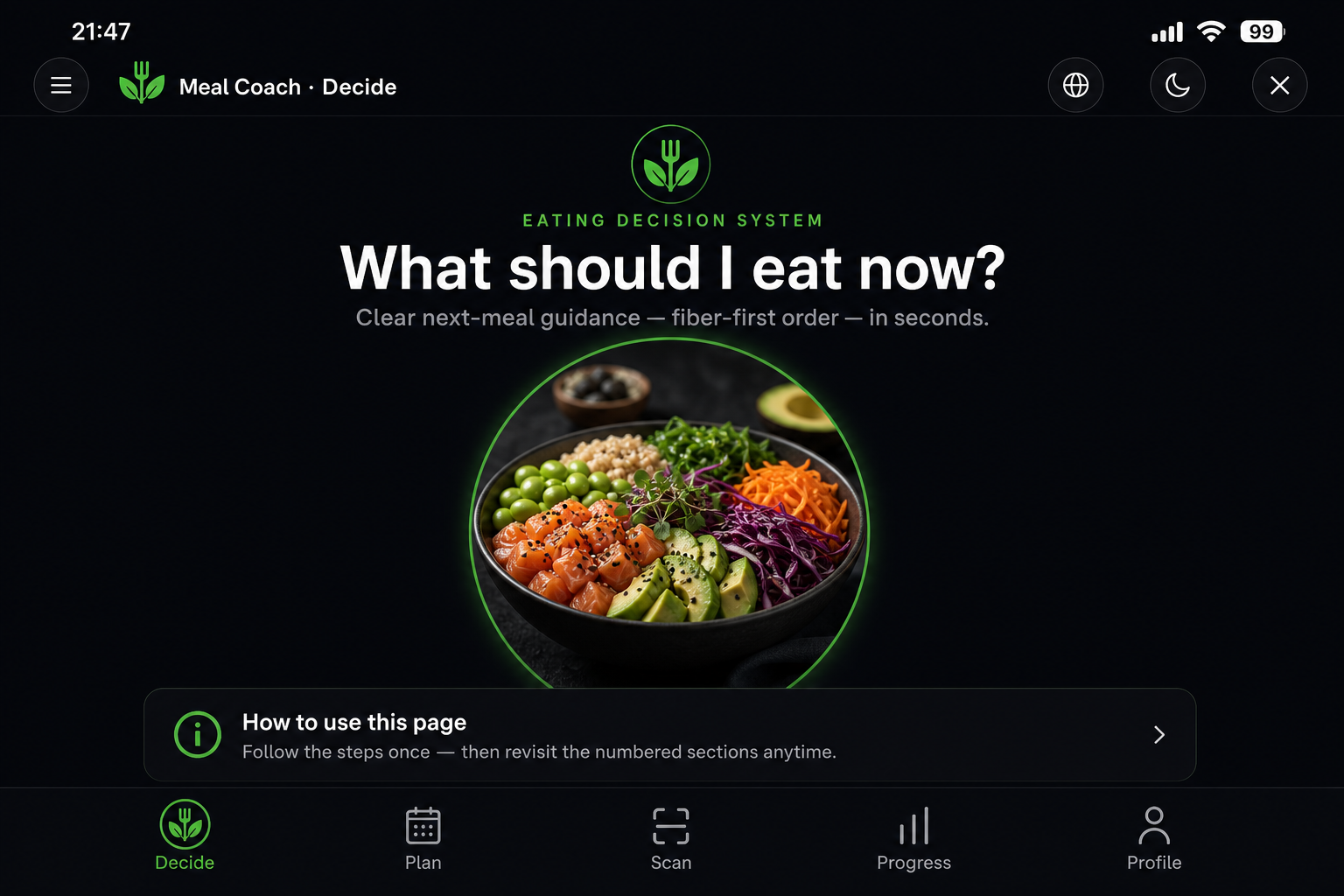 Healthy meal bowl